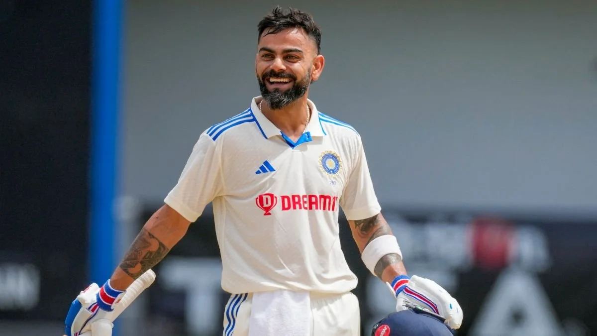Virat Kohli — India Test whites, No. 18